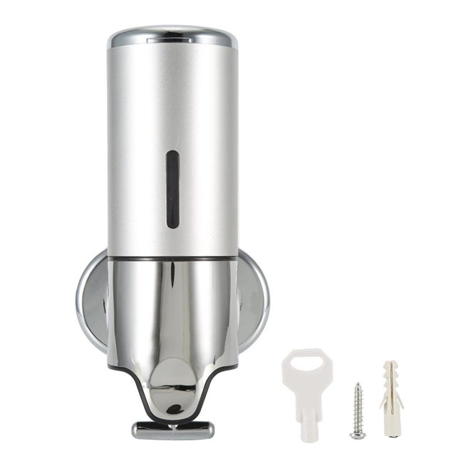 Dispensador de jabón líquido para inodoro de hotel montado en la pared Dispensador manual de champú para ducha de baño (taza individual plateada 6030) NikouMX Muebles