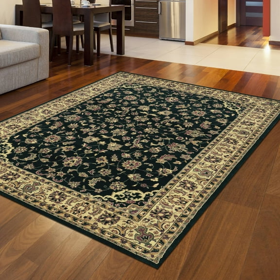 Radici USA 953 Casana Traditional Black Oriental Sarouk Area Rug (9'10" x 12'10")