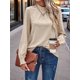 thumbnail image 4 of Camiseta de Larga con Cuello Alto y Ojales para Mujer, Elegante, Informal, , de Negocios, Elástica, con Aberturas Albaricoque S, 4 of 9