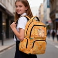 thumbnail image 5 of Jeiento Capybara Kids Backpack 17 Inch Kawaii School Backpack for Girls for Elementary Ages 9-12, Orange Breathable School Bag with Padded Tablet Sleeve & Multi-Pockets, 5 of 7