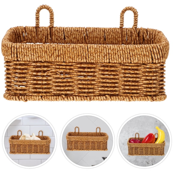 Hemobllo Woven Plastic Rattan Hanging Basket for Home Decoration, Stylish and 1 Set for Indoor and Outdoor Use