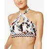 Hula Honey Juniors' Spring Splash Printed High-Neck Bikini Top, Multi, XL