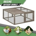 thumbnail image 7 of Portable Folding Chicken Coop Rabbit Hutch, Small Animal Playpen with Top & Side Doors for Chickens, Rabbits, and Poultry, 45.5 x 42.5 x 20 inch Grey, 7 of 7