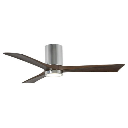 52 In Flush Mount Paddle Ceiling Fan Polished Chrome