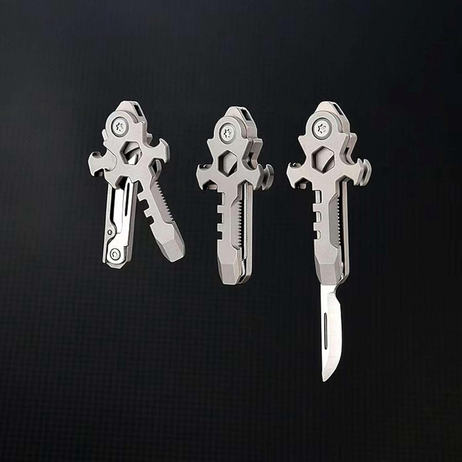 1 Piece Mini Pocket 7-In-1 Titanium Multitool Tool Mini Size Allows Easy Carrying for Quick Access