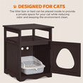 thumbnail image 5 of Yaheetech Indoor Wooden Cat Litter Box Enclosure with Open Shelf, Espresso, 5 of 10