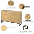 thumbnail image 2 of Rattan Dresser for Bedroom, Wooden Dresser Chest of Drawers, 6 Drawer Wide Dresser, 2 of 8