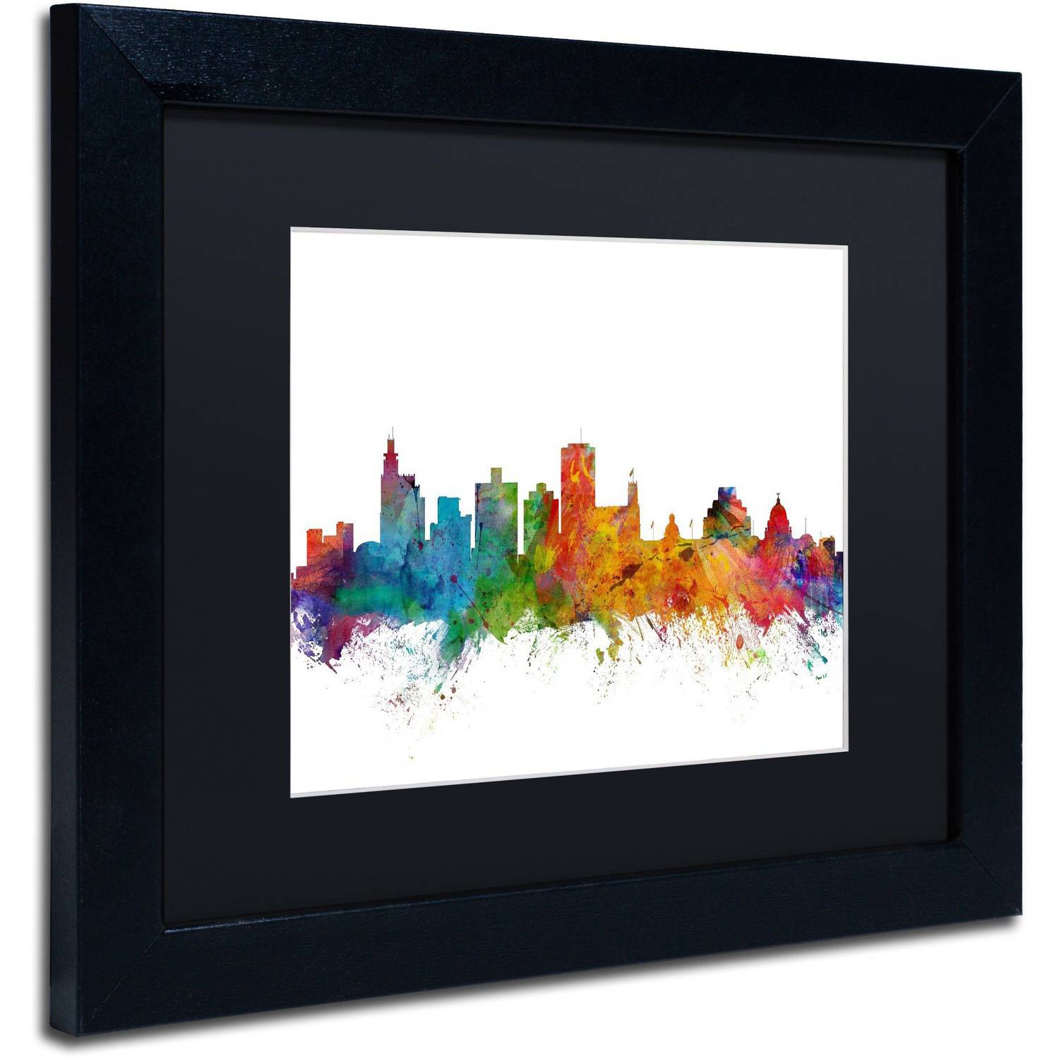 Trademark Fine Art Cityscapes Matted Framed Art ' Jackson Mississippi Skyline ' by Michael Tompsett