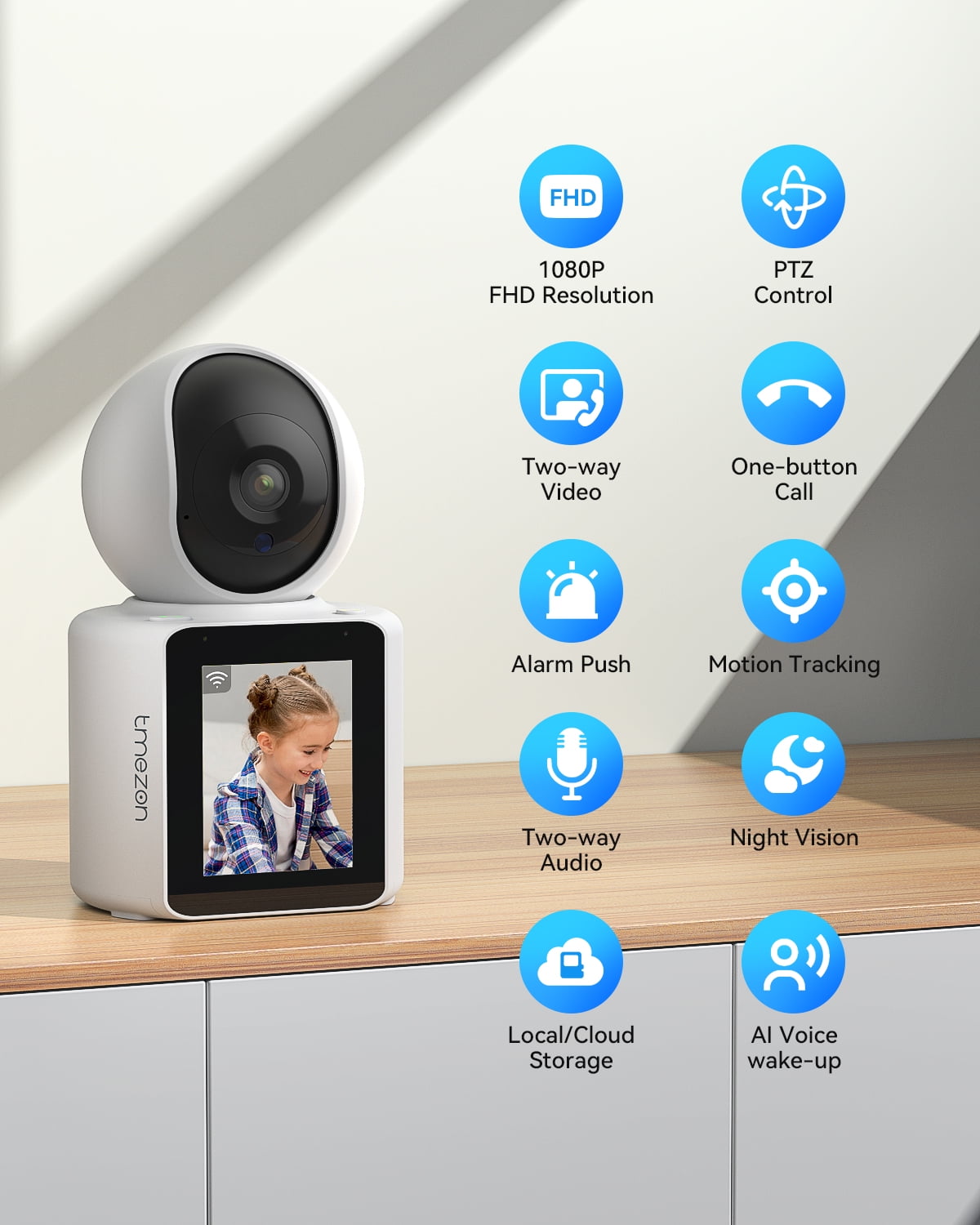 TMEZON Video Pet Dog Camera, Two-Way Wireless Security Camera with 1080P Indoor Monitoring
