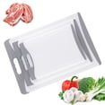thumbnail image 2 of Sangdo Kitchen Cutting Board Set of 3 Large Reversible Plastic Chopping Board With Juice Grooves, Dishwasher Safe, Light Gray/White, 2 of 8