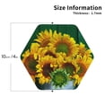 thumbnail image 3 of Kll Hexagon Drink Coasters Set Of 4,Pu Leather Absorbent Coasters Set Decorative Coffee Cup Coasters Housewarming Gift For Home Decor-Sunflowers In Bucket, 3 of 9