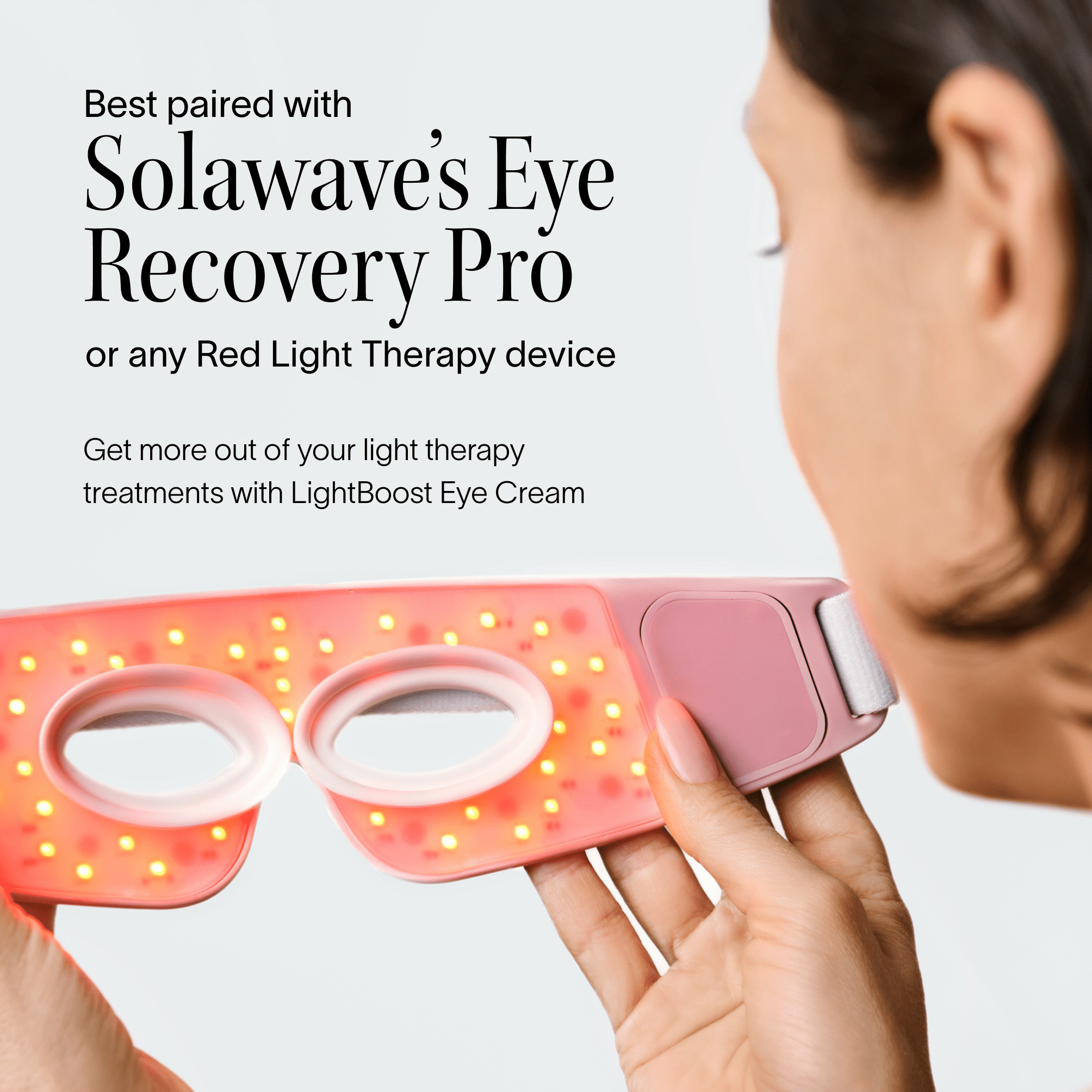 Solawave LightBoost Eye Cream | Visibly Reduces Dark Circles, Puffiness & Eye Bags | Anti-Aging with Caffeine, Vegan Collagen & Peptides | Boosts Light Therapy | 0.5 fl oz