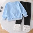 thumbnail image 6 of HFHAPW Toddler Kids Girl Clothes Cute Graphic Infant Long Sleeve Sweathsirt 2Pcs Fall Winter Outfits Kids Pullover Leggings Pants Set,4 Y, 6 of 8