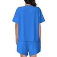 thumbnail image 3 of Picia Dodgerblue Pajamas Sets for Women Soft Short-Sleeved Pjs with Lounge Shorts Two Piece Sleepwear-Small, 3 of 9