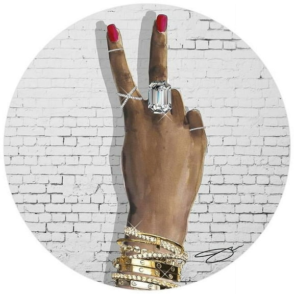 Empire Art Direct TMPR-JP939-24R Bee U-T-F-L Frameless Free Floating Tempered Glass Round Graphic Wall Art