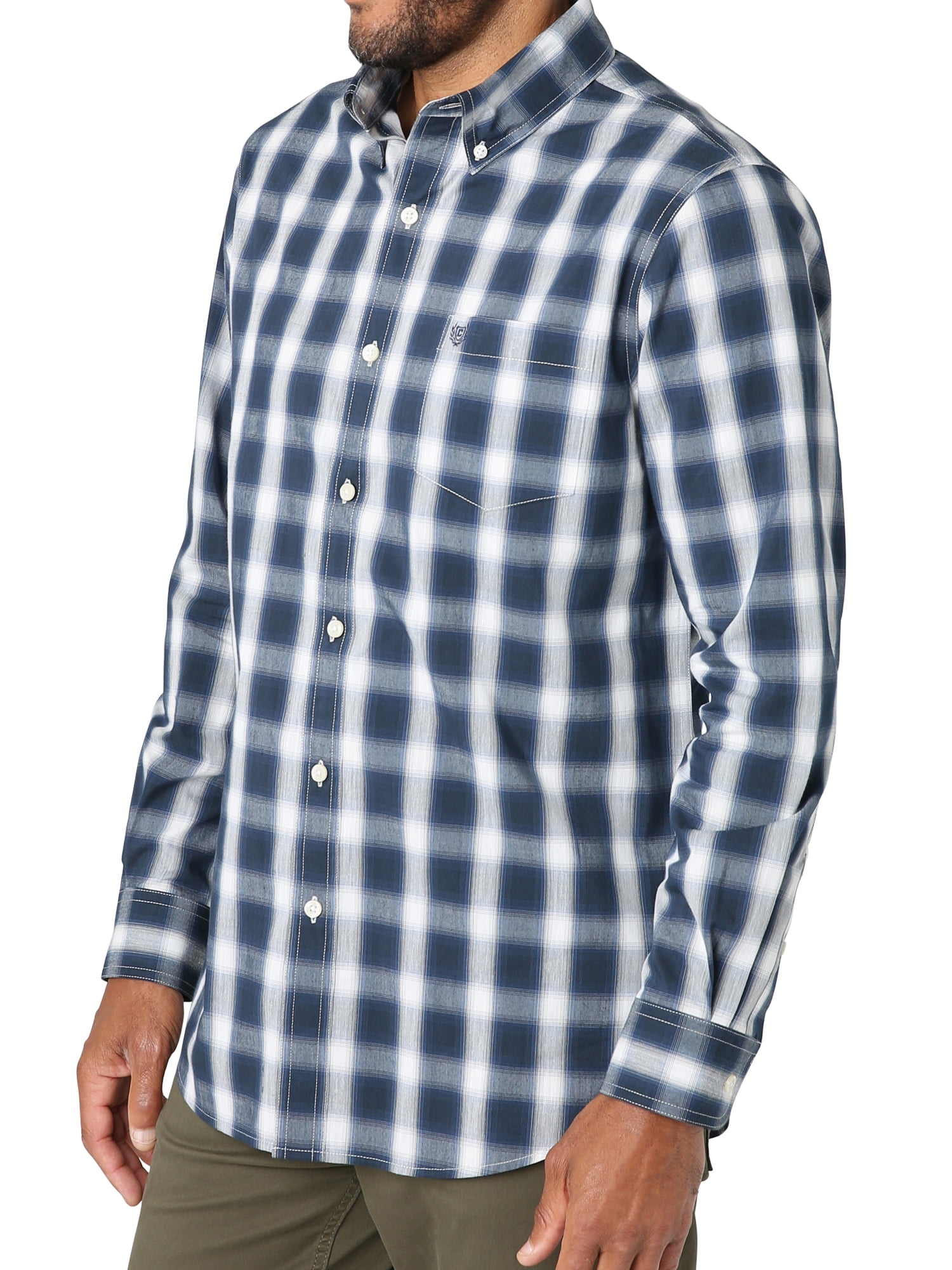 Chaps Men's Long Sleeve Sustainable Easy Care Woven Shirt -Sizes XS up to 4XB