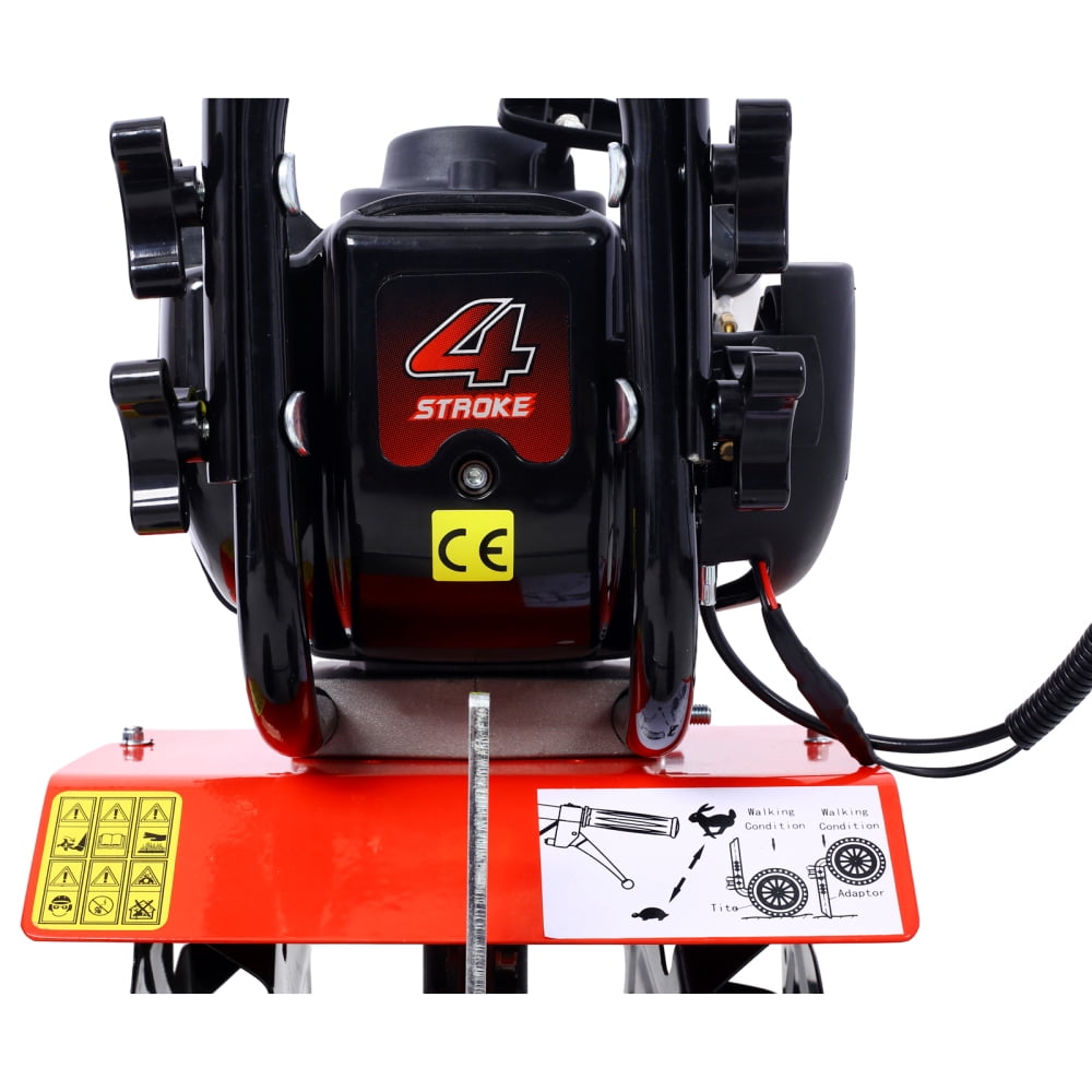 NOBOLEA Mini Tiller Cultivator, Powerful 37.7cc 4-stroke Viper Engine, Gear Drive Transmission, Mini Cultivator with 4-Cycle  Engine
