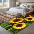 thumbnail image 4 of 5x7 Area Rugs for Living Room, Spring Sunflowers Non Slip Area Rugs for Kitchen Bedroom Entryway, Country Farmhouse Brown Wooden Plank Washable Carpet Runner Rug Floor Mats for Bedroom Home Decor, 4 of 8