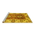 thumbnail image 2 of Ahgly Company Machine Washable Indoor Round Abstract Yellow Modern Area Rugs, 8' Round, 2 of 4