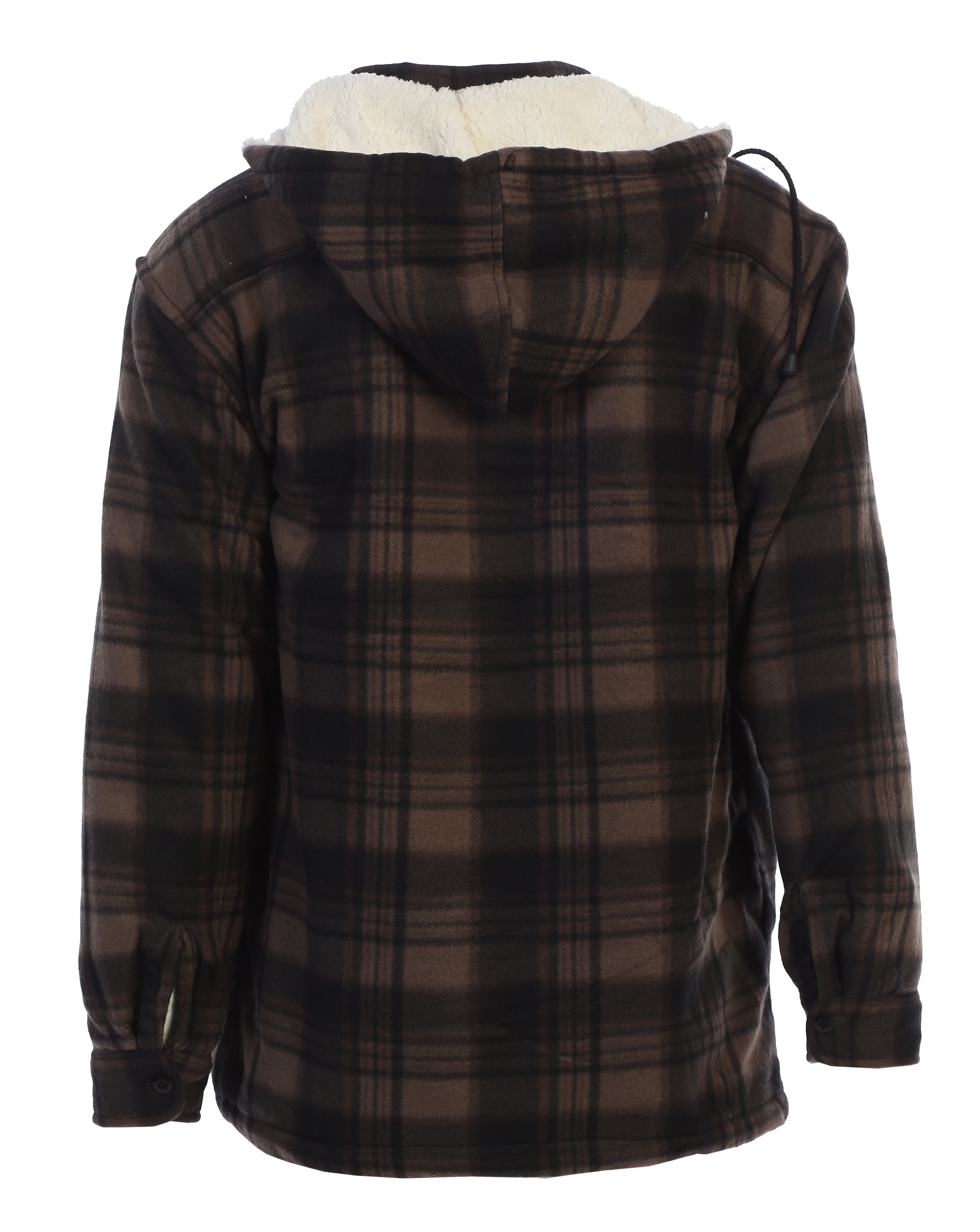 Gioberti Mens Sherpa Lined Flannel Jacket with Removable Hood