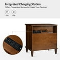 thumbnail image 3 of Tina's Home 30"W 4-Drawer Sideboard Cabinet with Charging Station, Wood Organizer Cabinet for Living Room, Entryway, Apartment, Walnut Finish, 3 of 6