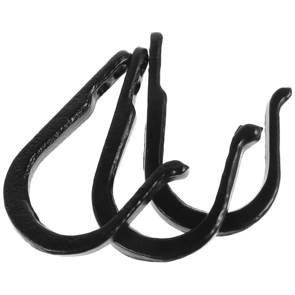 PENIKOKO Black Metal Wall Hooks 3Pcs Heavy Duty Multi Purpose Decorative Coat Hangers