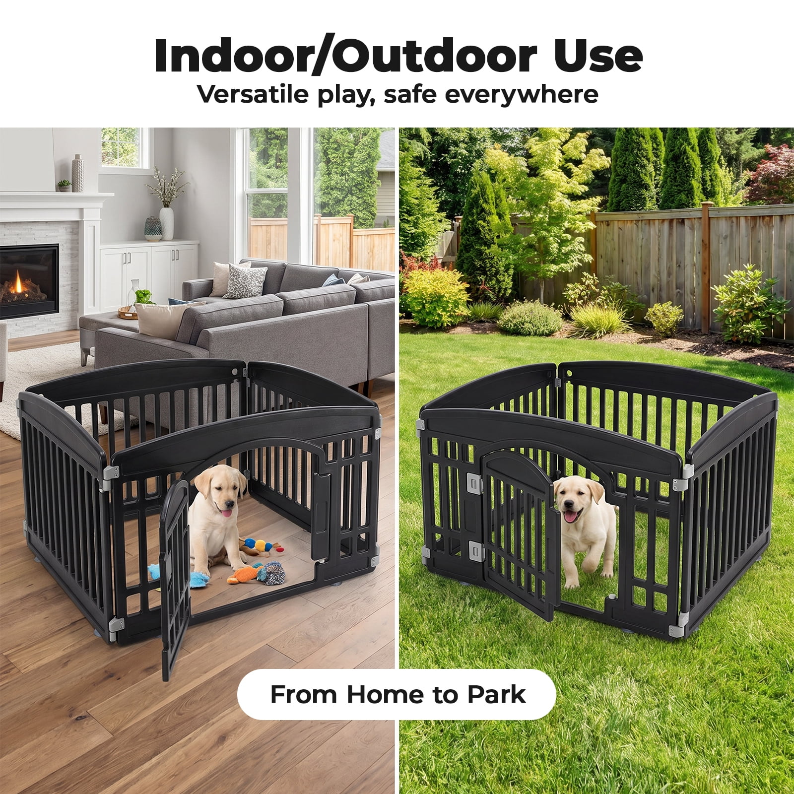 Alvantor Portable Dog Playpen - Safe Foldable Pet Fence for Indoor/Outdoor Use, Easy to Clean & Adjustable, Ideal for Small to Medium Dogs