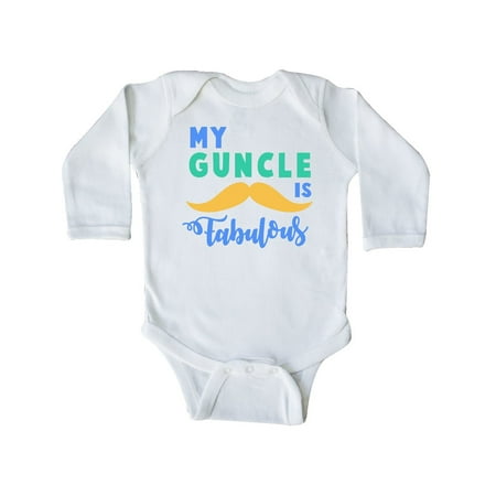 

Inktastic my guncle is fabulous Gift Baby Boy or Baby Girl Long Sleeve Bodysuit