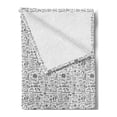 thumbnail image 2 of Travel Soft Flannel Fleece Throw Blanket, Pattern with Travel in Sketch Style Tourisms in Grey Color, Cozy Plush for Indoor and Outdoor Use, 50" x 60", Charcoal Grey and White, by Ambesonne, 2 of 5