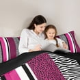 thumbnail image 5 of Castle Fairy Cheetah Print Queen Comforter Set,Zebra Stripes Bedding Comforter Set, 5 of 8