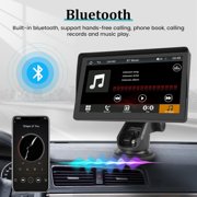 Podofo 7 Inch Protable Apple Carplay Car Screen, Wireless Android Auto Dash Mount, Car GPS Navigation System with Mirror Link/Bluetooth/FM Transmitter/USB + 12LED Backup Camera