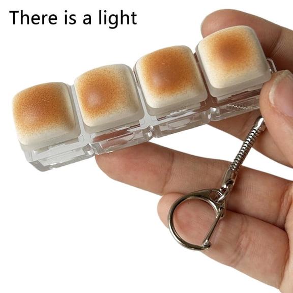 Caramel Bread Keyboard Fidget Toy Keychain, Clicking Sound, Stress Relief Gadget
