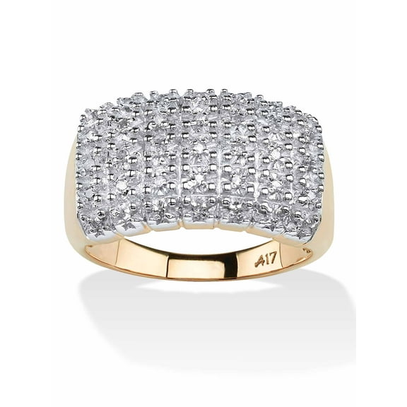 PalmBeach Jewelry 1/5 TCW Pave Diamond Cluster Ring in Solid 10k Yellow Gold