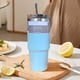 thumbnail image 4 of Taza para coche de 30 oz Taza con pajita de acero inoxidable 304 con aislamiento térmico Taza para café y hielo de gran capacidad 890 ml, 4 of 7