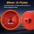 thumbnail image 6 of CNC 90mm 15 Flutes Oil Filter Wrench Oil Filter Cap Removal Socket Tool Compatible with Jaguar Land Rover 3.0L and 5.0L Engines with LR019477 Plastic Oil Filter Cap, 6 of 9