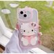 thumbnail image 4 of Funda de maquillaje con dibujos de Hello Kitty Mirror Girls para IPhone 14 13 12 11 Pro Max X XS XR 8 7 Plus, funda trasera suave de TPU, 4 of 4