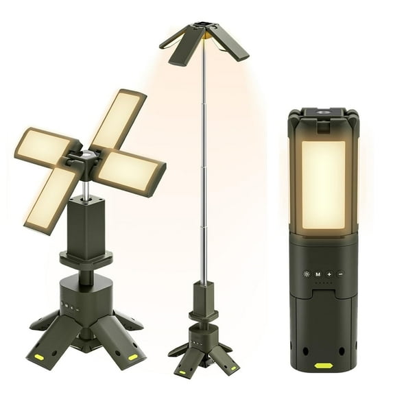 Telescopic Camping Lantern with Magnetic Base, 14000mAh Rechargeable LED Light, 3-Mode Dimmable Outdoor Lamp for Tent, Hiking & Emergency Use