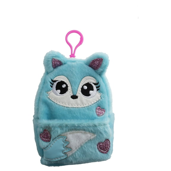 Children's Blue Fox Pouch Key Ring