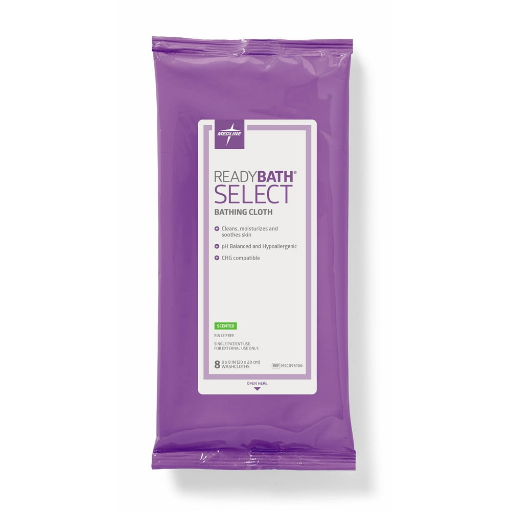 Medline ReadyBath Select Scented Body Cleansing Cloths, Medium Weight