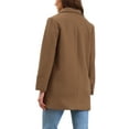 thumbnail image 3 of INSPIRE CHIC Work Short Coat for Women's Turn Down Collar Single Breasted Long Sleeve Winter Coat with Pockets XS Brown, 3 of 6