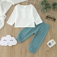 thumbnail image 7 of Sngxgn Baby Boy Fall Clothes Long Sleeve Sweatshirt Top Long Pants Set Cute Toddler Winter Outfit(Blue,90), 7 of 7
