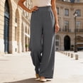 thumbnail image 2 of DHFJKG Summer Sweatpants Women Loose Fit Wide Leg Linen Trousers With Pockets Ruffle Flowy Comfortable Trendy Trousers, 2 of 5