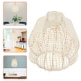 thumbnail image 3 of WEUVEB Handmade Boho Cotton Rope Lampshade Beige Woven Cover for Ceiling Light, 3 of 9