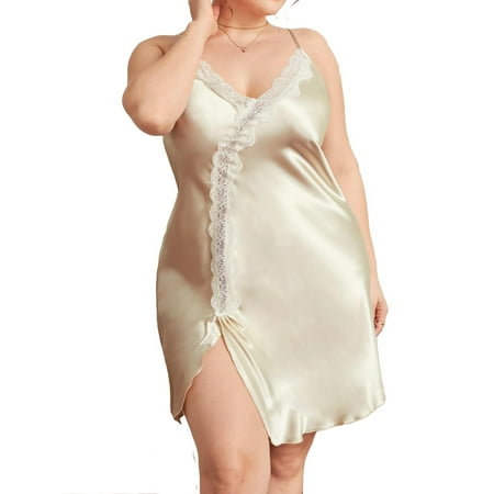 

Sexy Cami Strap Slip Dress Sleeveless Champagne Plus Size Nightgowns & Sleepshirts (Women s)