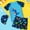 Blue, variant on ATOGUTA Kids Short Sleeve Sunsuit Swimwear Boys Two Piece Rash-Guard-Sets with Swim Hat Blue, Size 1T-11