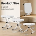thumbnail image 6 of CONCETTA Portable Piano Bench Stool, Height Adjustable Keyboard Bench, Modern Bench for Living Room, Bedroom, Hallway,White, 6 of 9