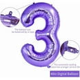 thumbnail image 2 of NeoMart 40 Inch Purple Large Numbers Balloon 0-9 Birthday Party Decor,Foil Mylar Big Number Balloon Digital 3 for Birthday Party,Wedding, Bridal Shower Engagement Photo Shoot, Anniversary, 2 of 12