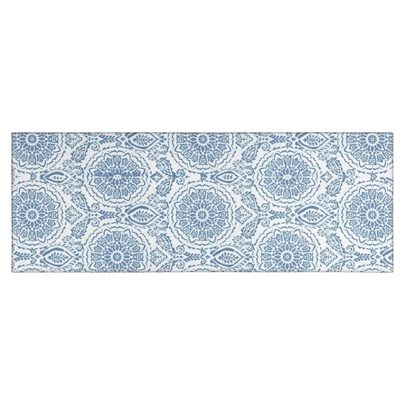 Blue Ethnic Mandala Pattern Kitchen Rug Mat,Kitchen Runner Rugs Non Skid Washable,Decorative Kitchen Floor Mats for Kitchen,Sink,Laundry,17"X47"