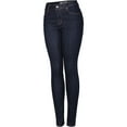 thumbnail image 3 of 2Luver, Women's, Stretchy 5 Pocket Dark Denim Skinny Jeans, Dark Indigo, 7, 3 of 3