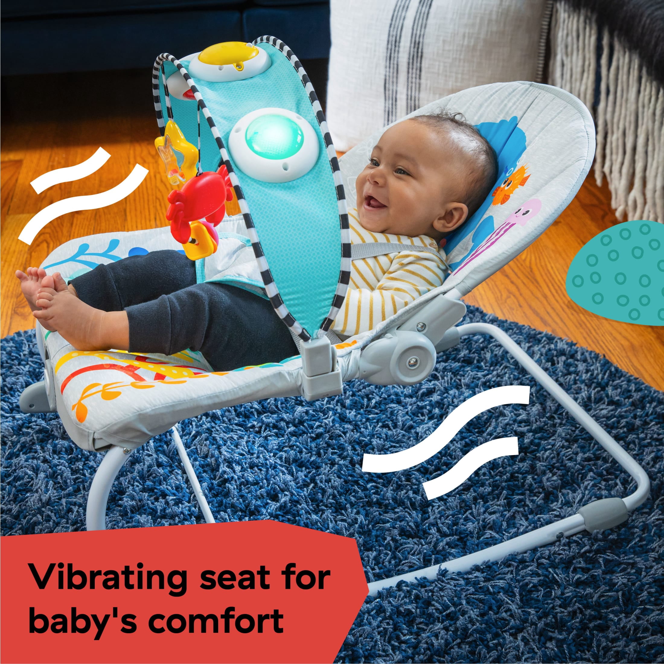 Baby Einstein Ocean Explorers Kick to It Opus Musical Infant to Toddler Rocker, Ages 0+ Months